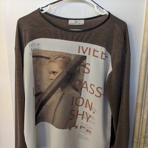 Zara long sleeve fashion top